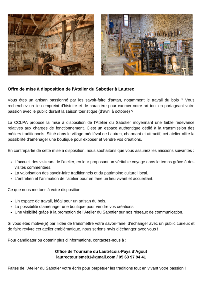 atelier sabotier