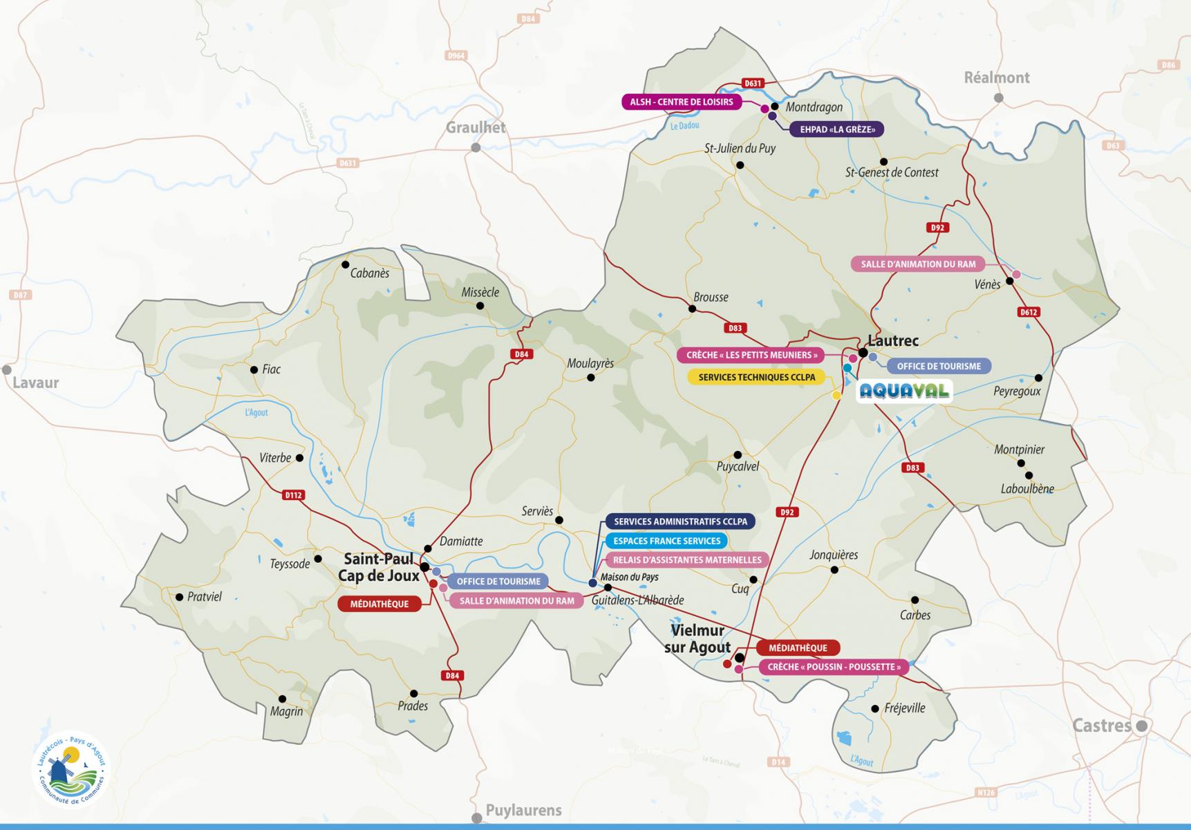 Carte des services et structures de la CCLPA