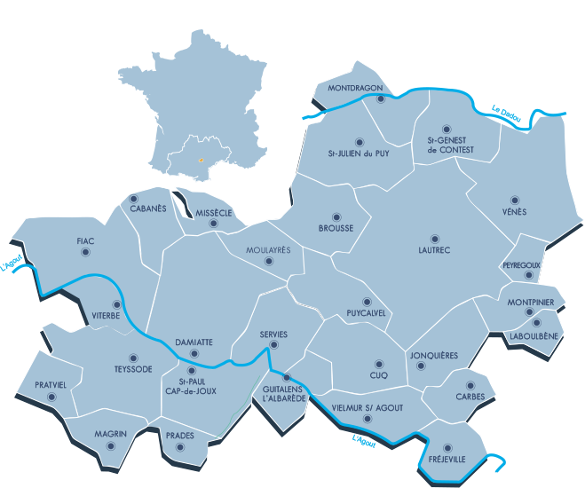 Carte du territoire CCLPA