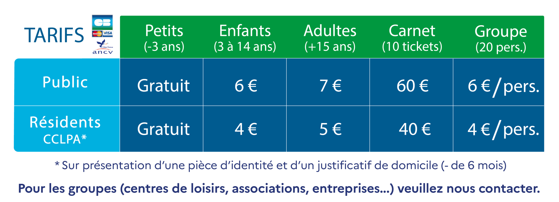 tarifs