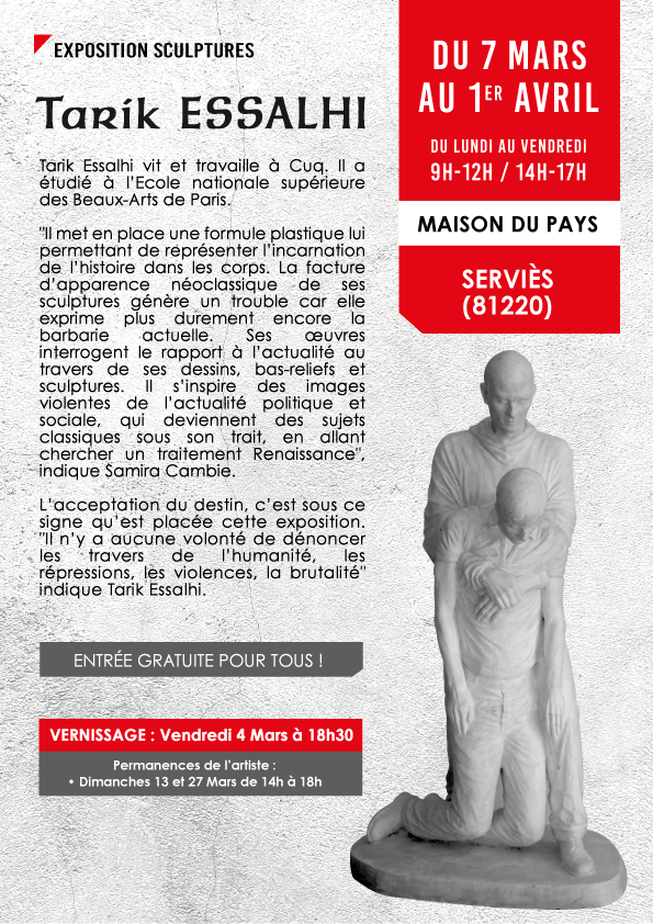 Exposition de sculptures de Tarik Essalhi à la Maison du Pays