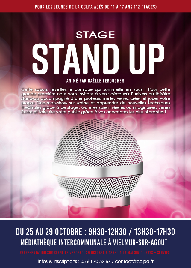 Affiche Stage de Stand Up / CCLPA Jeunesse