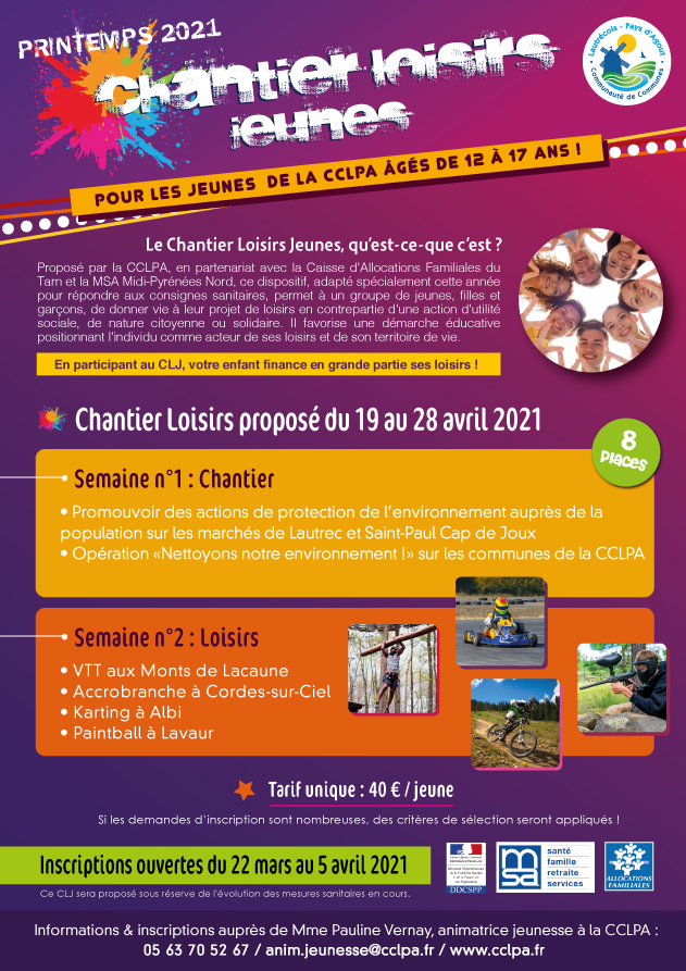 Nouveau "Chantier Loisirs Jeunes" organisé au printemps